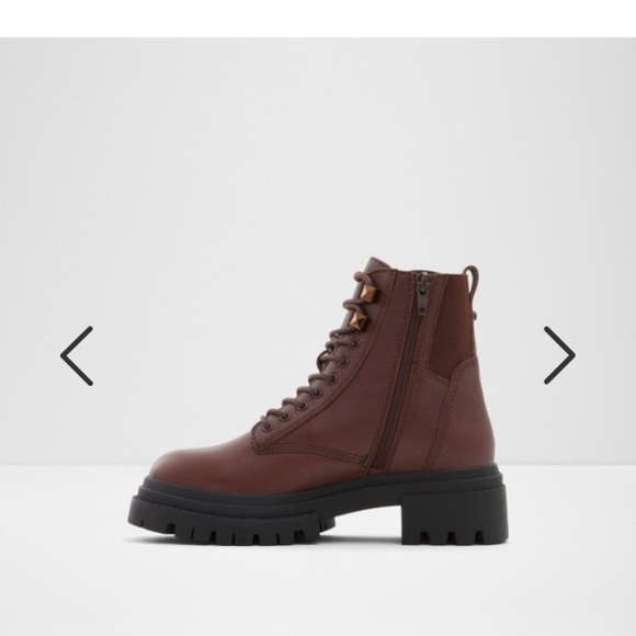 Aldo  Burgundy Combat Boots - Picture 4 of 12